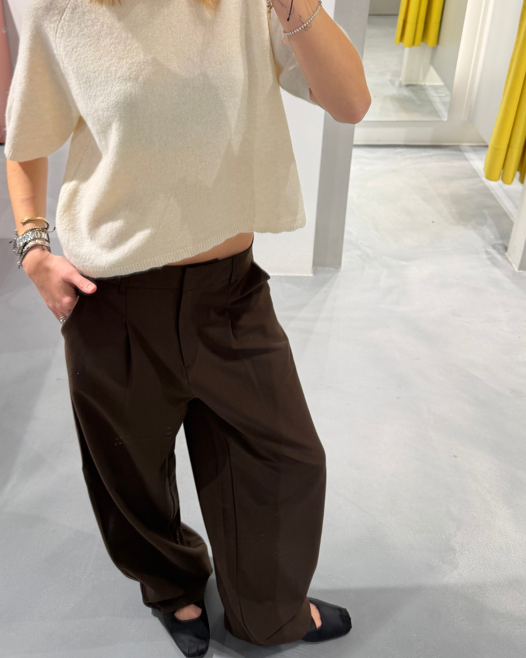 PCBOSELLA Trousers - Hot Fudge